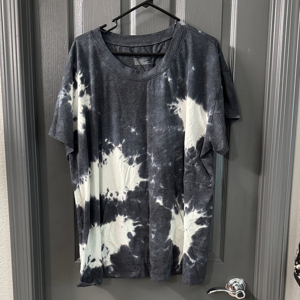 Lane Bryant Livi Black and White Tie-Dye T-Shirt